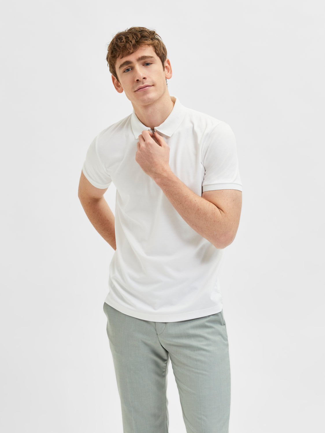 SLHFAVE Polo Shirt - Cloud Dancer